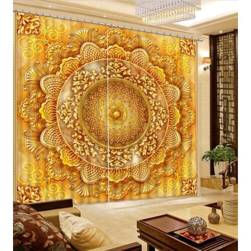 Blackout curtain golden curtains Beautiful Photo Fashion Customized 3D Curtains