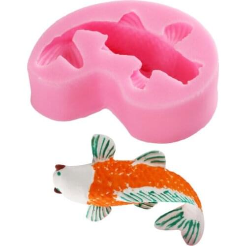 Carp Goldfish Liquid Silicone Mold Homemade Chocolate Fudge Bakeware Tool DIY Cake Decoration Accessories Kitchen Baking Tools