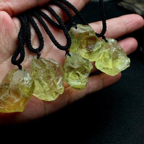 1Pcs Rare Fashion Natural Citrine Rough Ore Pendant Citrine Hexagonal Prism Pendant Crystal Jewelry Ornaments Decoration Gifts