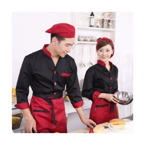 2019 High Quality Chef Uniforms Clothing Long Sleeve Men Women Food Services Cooking Clothes 9 Color Uniform Chef Jackets