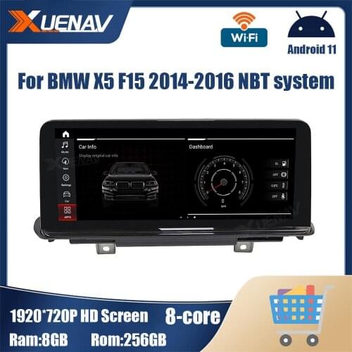 256GB Android 11 GPS Navigation For BMW X5 F15 2014 2015 2016 NBT system DVD Player Car Multimedia Player Stereo touch screen