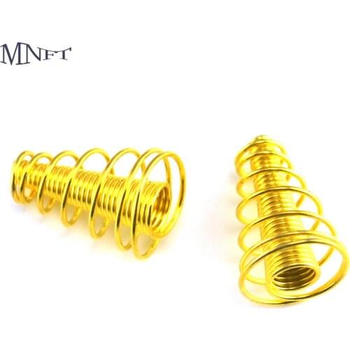 MNFT 4Pcs Golden Conical Explosion Hook Spring Carp fishing Telescopic Spring Supplies DIY Fishhook Accessories