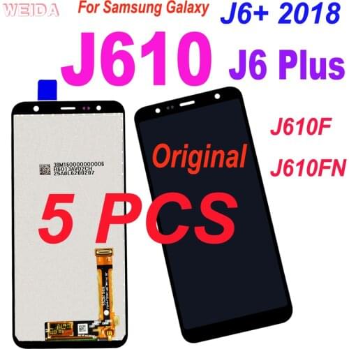 5 PCS Original LCD For Samsung Galaxy J6+ 2018 J610 J610F J610FN LCD Display Touch Screen Assembly for Samsung J6 Plus Display