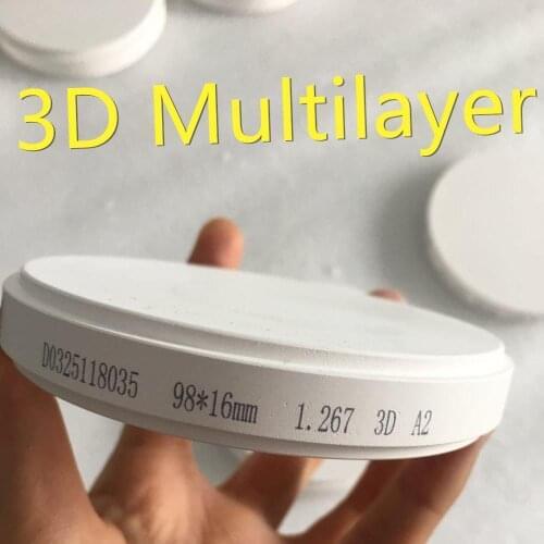 98*18/20MM dental zirconia ceramic blocks 3D Multilayer Gradient Zirconia Materials