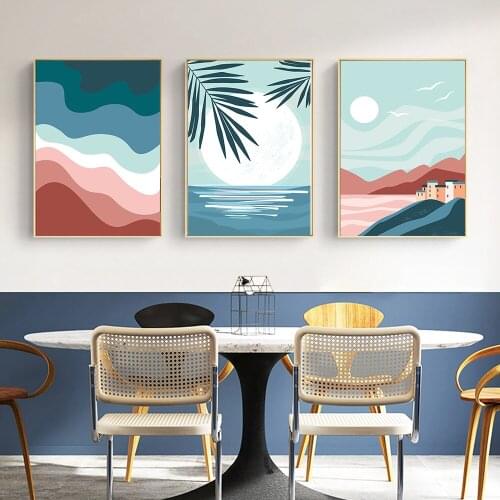 Abstract Landscape Scene Boho Canvas Prints Painting Wall Art Pictures Posters for Living Room Home Decor