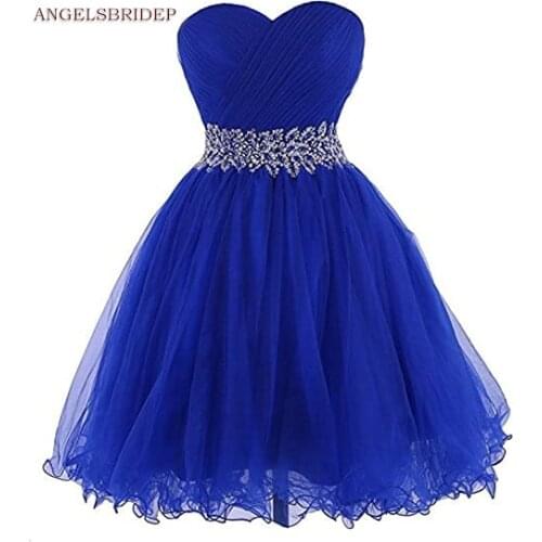 ANGELSBRIDEP Sweetheart Short Homecoming Dresses Sparkly Crystal Tulle Special Occasion Princess Party Gowns