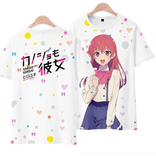 Anime Kanojo mo Kanojo T-shirt Kiryuu Shino Saki Saki Cosplay Costume Plus Size Summer Men Women Short Sleeve T Shirt