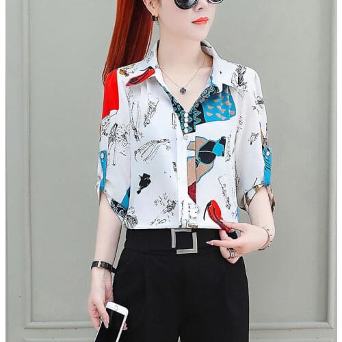 Free Shipping New Fashion Summer Autumn Work Wear Shirts Chiffon Shirt Top Womens New Style