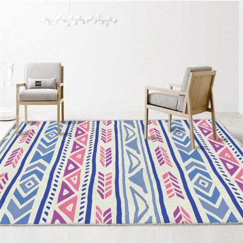 Geometric Print Bohemian Rug Soft Plush Living Room Carpet Ethnic Thicken Fleece Floor Mat Large Area Rug For Bedroom Girl Rug