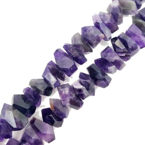 LiiJi Unique Irregular Freefrom Amethysts Loose Beads Appprox 10x20mm For DIY Jewelry Making approx 39cm Wholesale