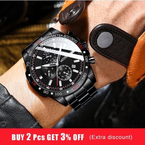 Quartz Watches Men Top Brand Luminous Waterproof Military Sport Watch For Men Full Steel Business Wristwatches Man reloj hombre