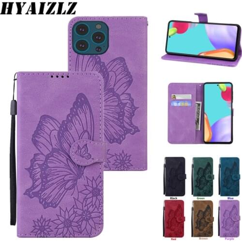 For iPhone 13 PU Leather Phone Case for iPhone 12 11 Pro Max SE 2020 XR Xs 6 7 8 Plus Flip Cover Vintage Emboss Butterfly Coque