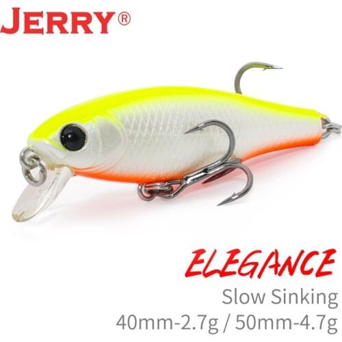 Jerry Elegance Slow Sinking Wobble Minnow Hard Baits Ultralight Saltwater Plug Lures 4cm 5cm UV Coating Fishing Tackle