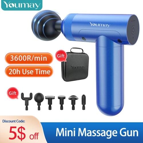 Youmay Electric Mini Massage Gun Deep Tissue Massager Body Neck Muscle Vibration Relaxation Pain Relief Sport Therapy Fascia Gun