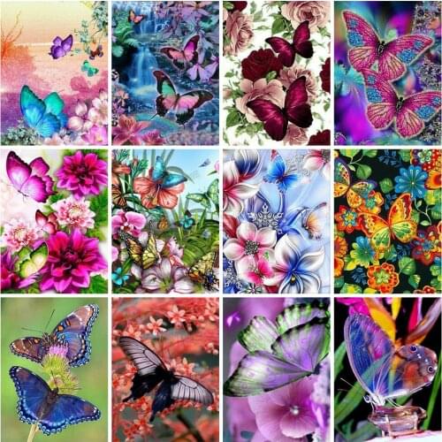 EverShine Diamond Painting Butterfly Cross Stitch Diamond Embroidery Animals Rhinestones Art Bead Picture Kits Gift Wall Decor