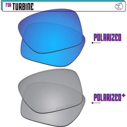 EZReplace Polarized Replacement Lenses for - Oakley Turbine Sunglasses - Silver P Plus-Blue P