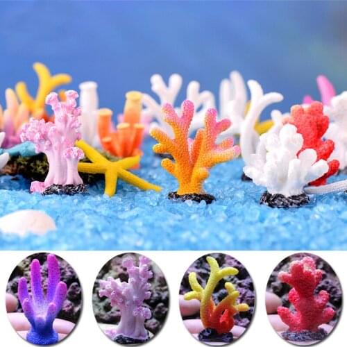 Fluorescent Simulation Resin Coral UnderWater Landscape Decor Artificial Coral Plant Ornament Fish Tank Aquarium Accessories
