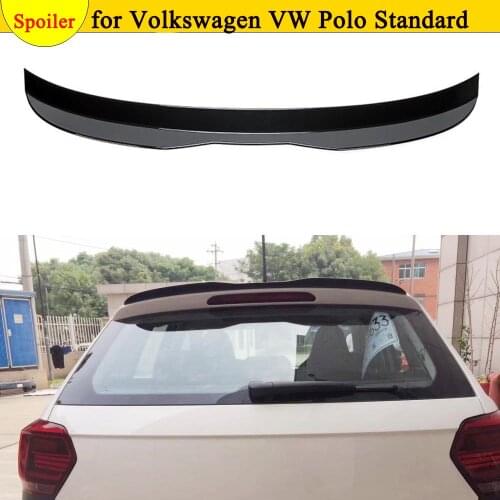 ABS Glossy Black Rear Roof Spoiler Back Window Wings for Volkswagen VW Polo Standard Roof Spoiler 2019 Car styling