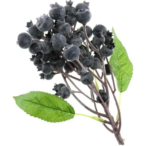 Gresorth Fake Fruit Bunch Decoration Artificial Blueberry Lifelike Food Home Kitchen Shop Party Christmas Display