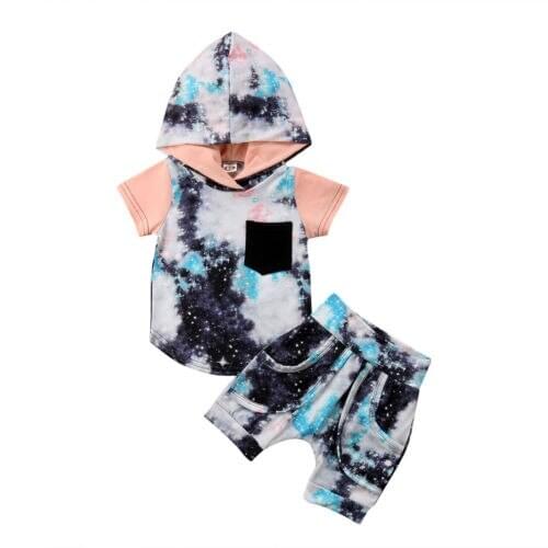 Cotton Kids Baby Girl Boy Graffiti Hoodie Tops T-shirt Pants Outfits Graffiti Clothes