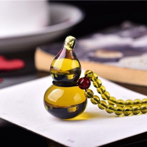 Natural Baltic Amber Gourd Pendant Necklace Women Men Fine Jewelry Sweater Chain Beeswax Amulet Gifts Fashion Charms Jewellery