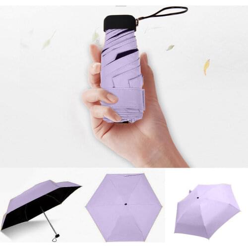 Small Fashion Folding Umbrella Flat Lightweight Umbrella Parasol Folding Sun Umbrella Waterproof Portable Travel Mini Umbrella