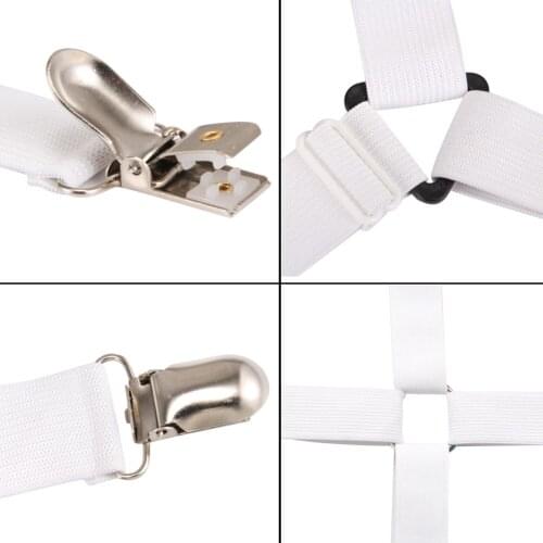 1 Set Crisscross Adjustable Bed Fitted Sheet Straps Suspenders Gripper Holder Fastener Clips Clippers Kit FU