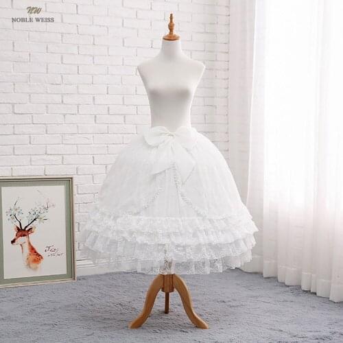 Petticoats Ivory Lace Ball Gown 3-hoops Bridal Petticoats Underskirt With Bow