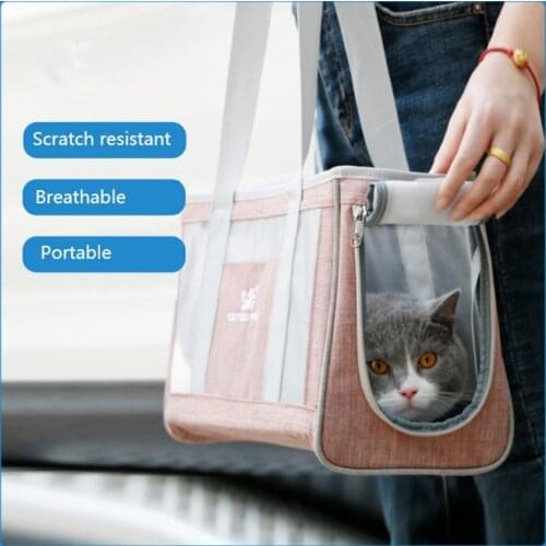 New Fashion Pet Outing Bag Summer Breathable Mesh Bag Teddy Pomeranian Pet Hand Bag Portable Lightweight Cat Cat Catching Bag