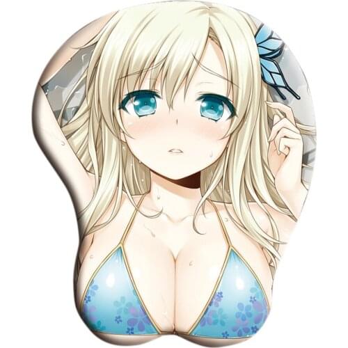 New Arrival Creative Cartoon Anime 3D Sexy Chest Silicone Mouse Pad With Wrist Rest Support mouse mat For Laptop Desktop C26