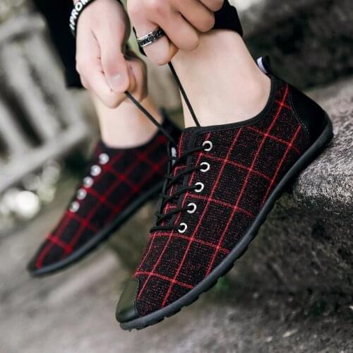 Canvas Sneakers Men Shoe Flats Mens Shoes Casual Fashion Men Sneakers 2021 Light-weight Lace-up Driving Shoe Mocasin Hombre