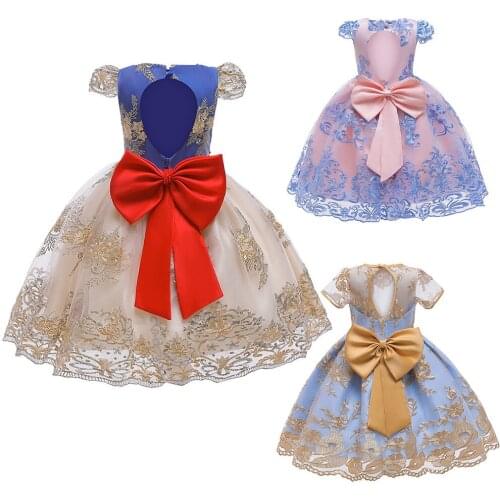 Girls Dresses Princess Kids Fancy Wedding Dress Sequins Formal Party Dress For Girl Kids Clothes Children Backless Designs Dress