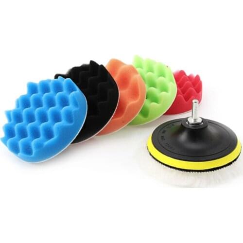 Buffing Hybrid Felt Wet Flex Wool Sponge Car polishing pad Polish Buffer Drill Wheel Removes Scratches 7 inch 8 Pcs/Set