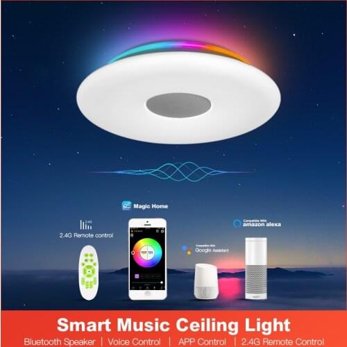 Bunpeon ceiling light APP control dimming and color adjustment, WIFIvoice control bluetooth speaker ceiling lamp kitchen bedroom