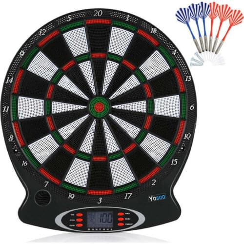 1 Pcs 15inch Home Office Bar Outdoor Professional Electronic Hanging Dartboard LCD Scoring Indicator Dart Game With 6pcs Darts