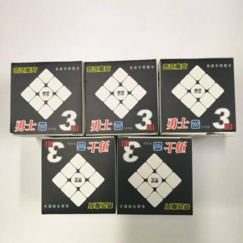 5pcs Qiyi Warrior W 3x3x3 Speed Cube Stickerless Professional Magic Cube Puzzles Colorful Educational Toys For Children Red Cube