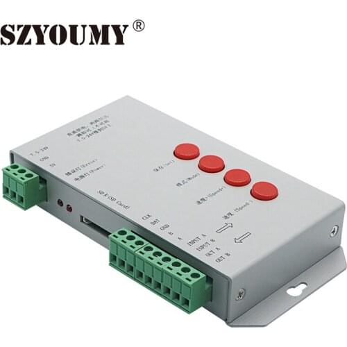 SZYOUMY New Type DC5-24V T1000S SD Card LED Pixel Controller For WS2812B 6803 WS2811 RGB LED Strip Light DHL Fast Shipping
