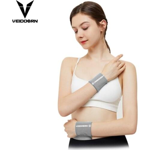 Veidoorn 1PC Cotton Wristbands Sport Sweatband Hand Band Sweat Wrist Support Brace Wraps Guards Gym Volleyball Basketball