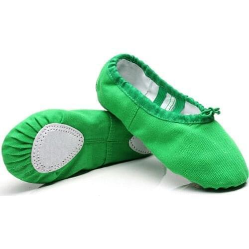 Green Canvas Soft Sole Professional Yoga Ballet Shoes Adults Ballerina Teacher Practice Dancing Performance Slipper