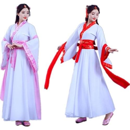 Woman Chinese Traditional Dress Ancient Folk Hanfu Oriental Retro Princess Tang Suit Fairy Party Performance Dance Costumes