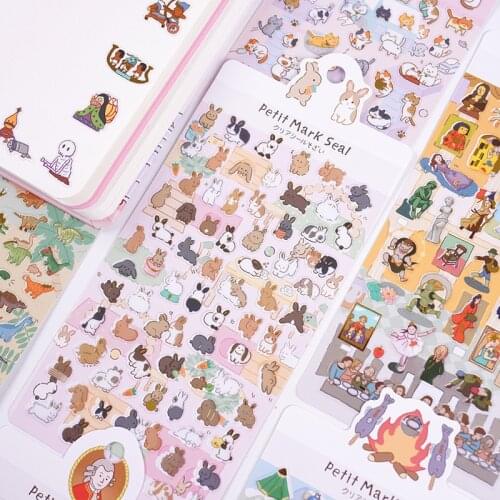 1pcs/1lot Kawaii Stationery Stickers Animal dinosaur rabbit cat cartoon Diary Decorative Mobile Stickers Scrapbooking