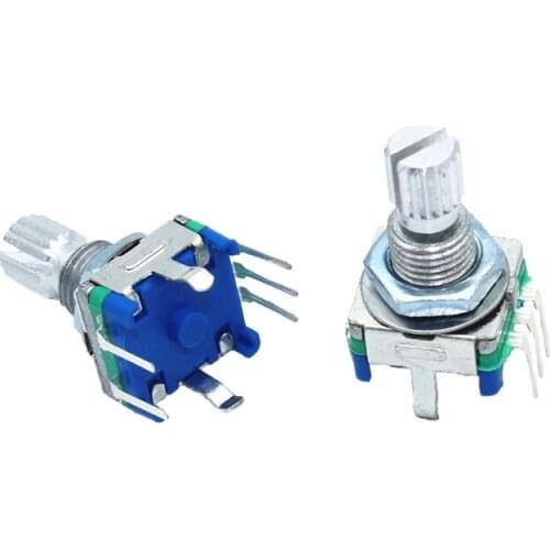 100Pcs The plum blossom handle Rotary encoder EC11 Coding switch Digital potentiometer 5Pin Handle length15/20MM