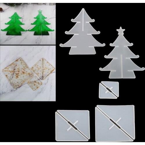3-Tier Christmas Tree Cake Stand Tray Epoxy Resin Mold Fruit Tray Silicone Mould Christmas Theme Decor DIY Art Crafts