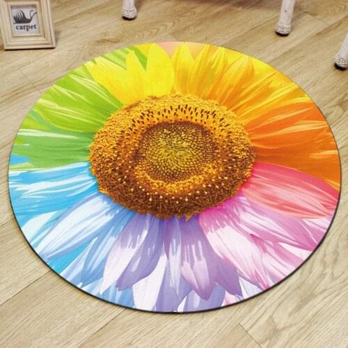 3D Printed Rug for Living Room Short Plush Round Anti-slip Floor Mat High Grade Romance Carpet Soft Rugs for Bedroom Home Decor