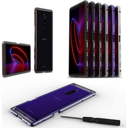 For Sony Xperia 1 XZ4 1ii 10II Aluminum Metal Bumper Frame Slim Cover shockproof phone case+ carmer Dual color