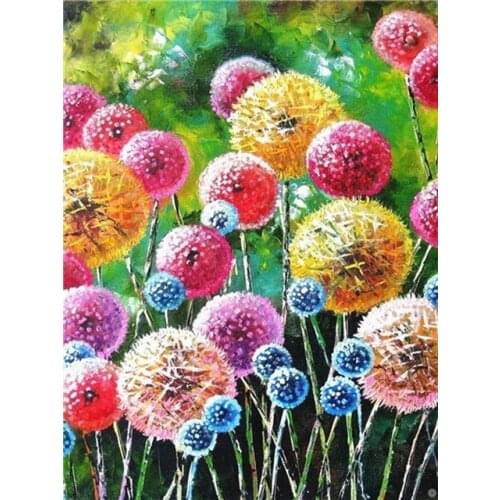 ARMYQZDandelion Diamond Mosaic Flower 5D Diamond Painting Round Diamond Square Diamond Cross Stitch Kit Diamond Painting