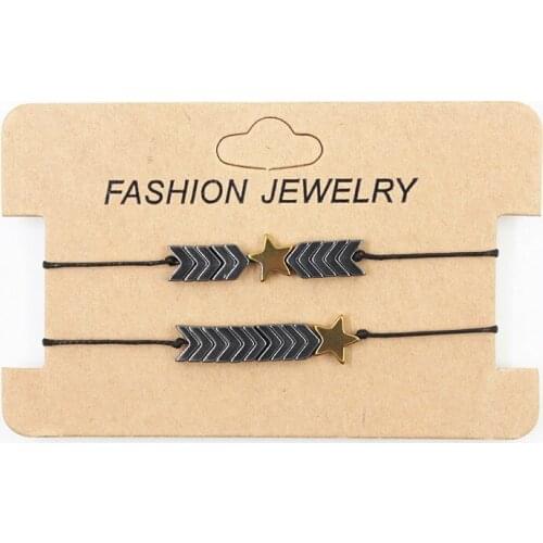 Hematite with yellow star bracelet 6X7mm Beads Bracelet Braiding Macrame For Women Men Rope Weave Handmade Jewelry BZB1002