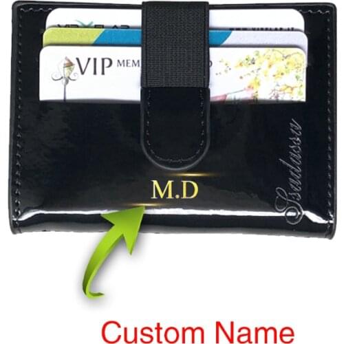 1pc Personalized Custom Shiny Card Holder MenS Documents Wallet Thin Credit Card Case Convenient Small Cards Pack Cash Pocket