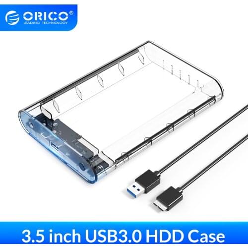 ORICO HDD Case 3.5 USB3.0 to SATA3.0 Hard Drive Disk Enclosure for 2.5 3.5 HDD SSD Box HD External Adapter Support UASP 8TB