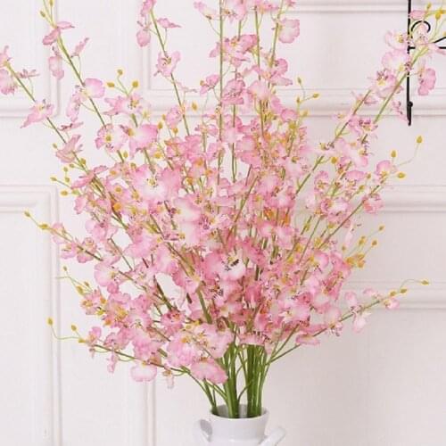 5 Folks Artificial Buttterfly Orchids Blossom Branch Fake Silk Flower Tree Wedding Home Party Decor Decorative P0.21